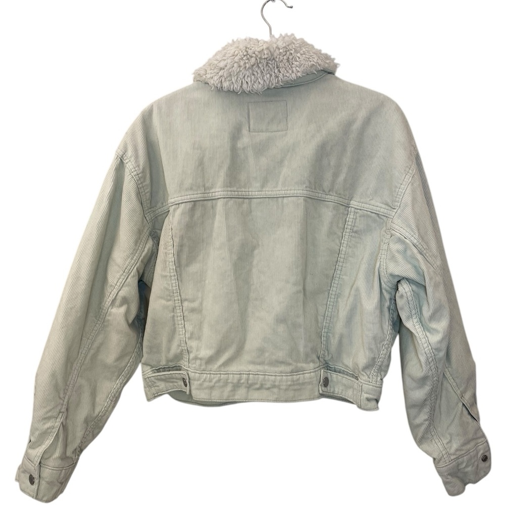 Levi's Women's Soft Mint Green Sherpa-Lined Denim Jacket Size Small - Picture 12 of 12